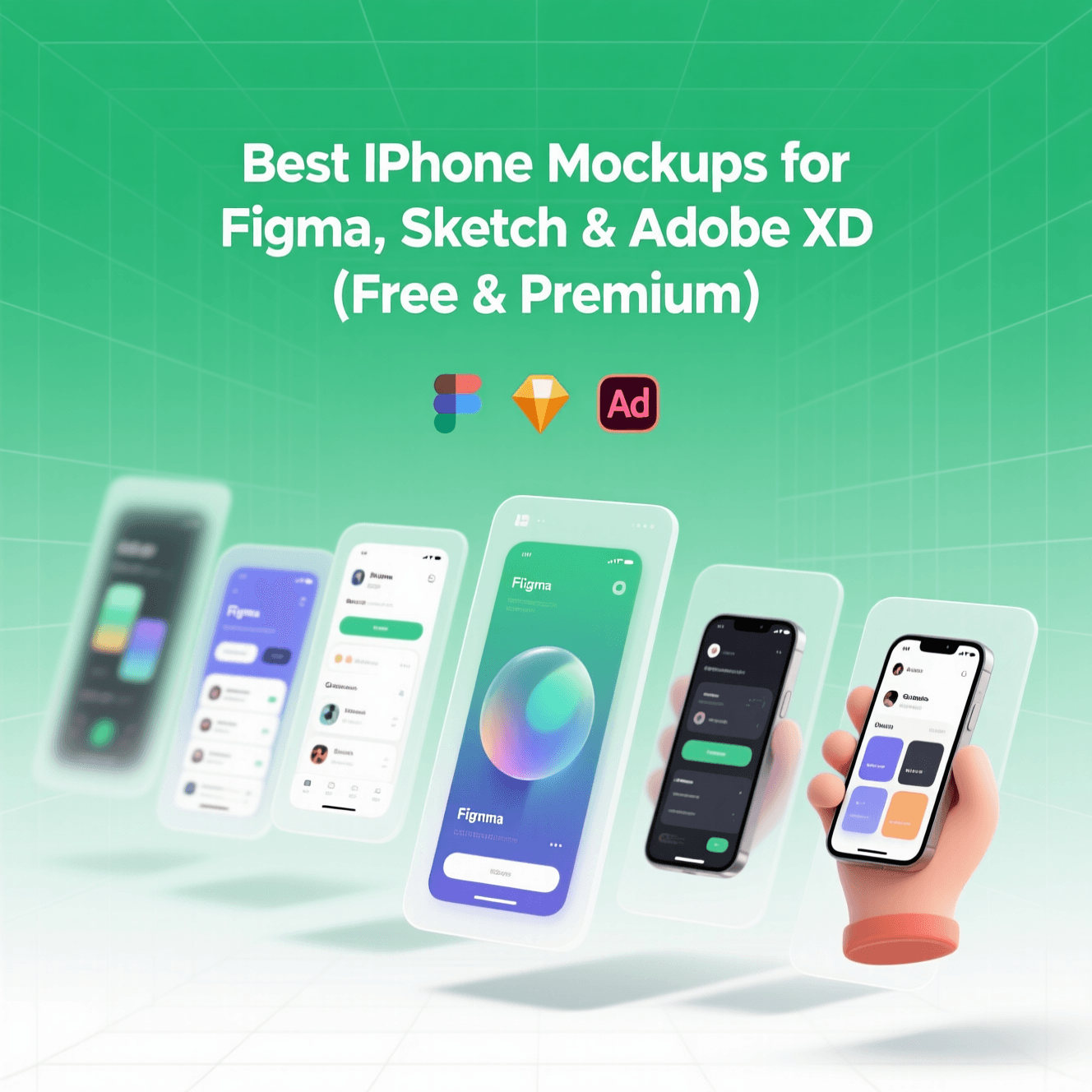 Best iPhone Mockups for Figma, Sketch & Adobe XD (Free & Premium)
