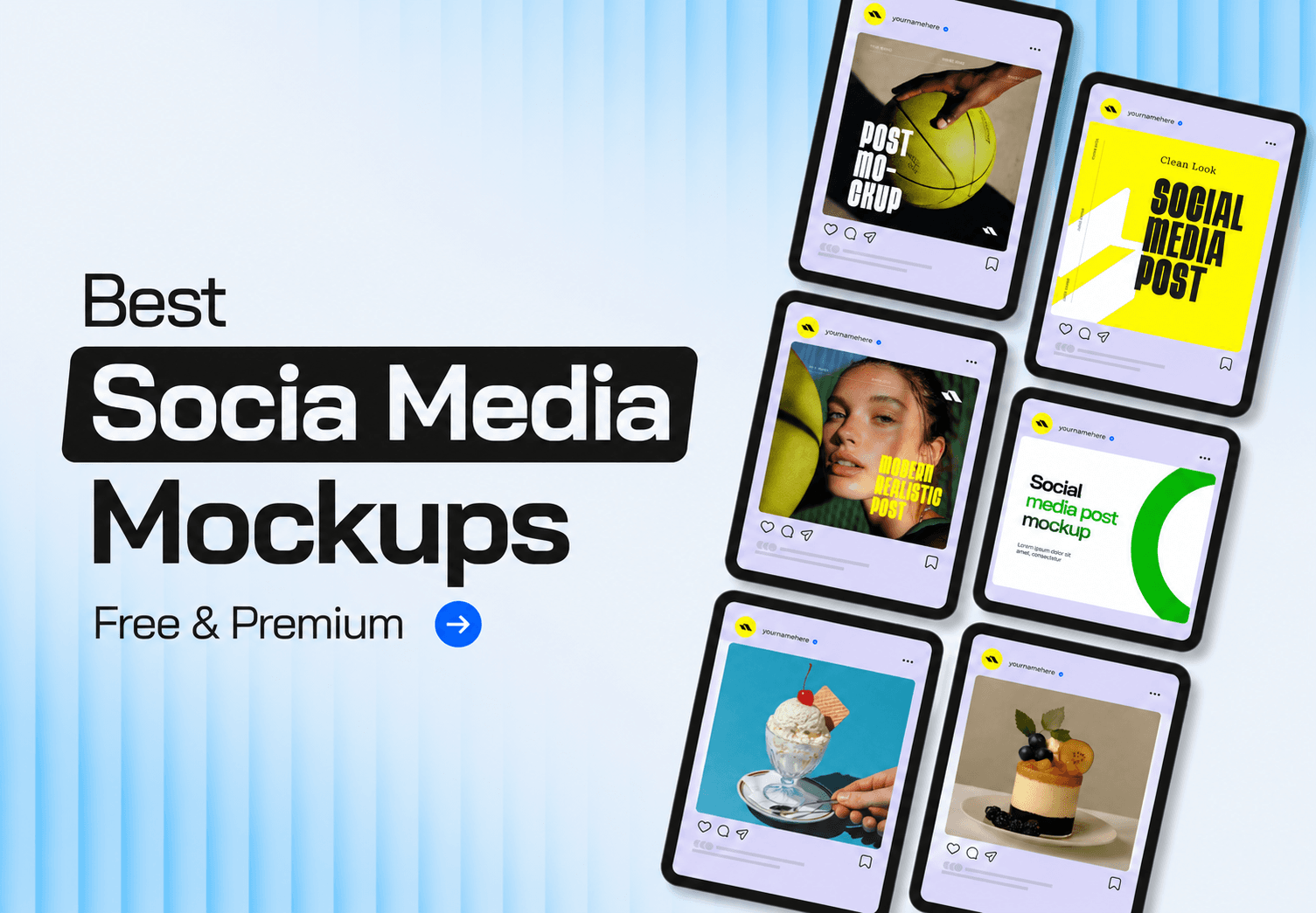 20+ Best Social Media Post Mockups for Designers in 2026