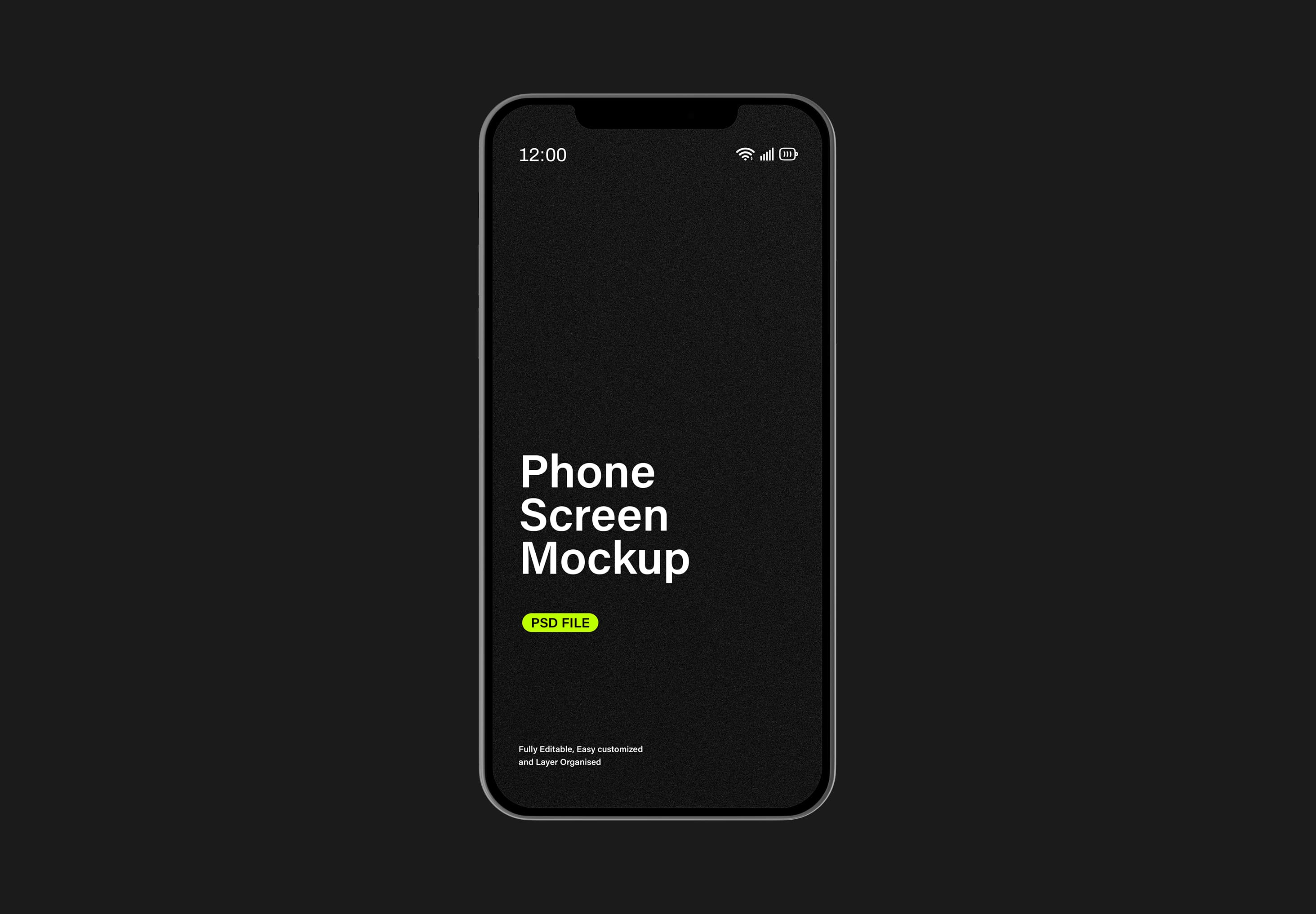 Phone Screen Mockup - Fully Editable PSD Template