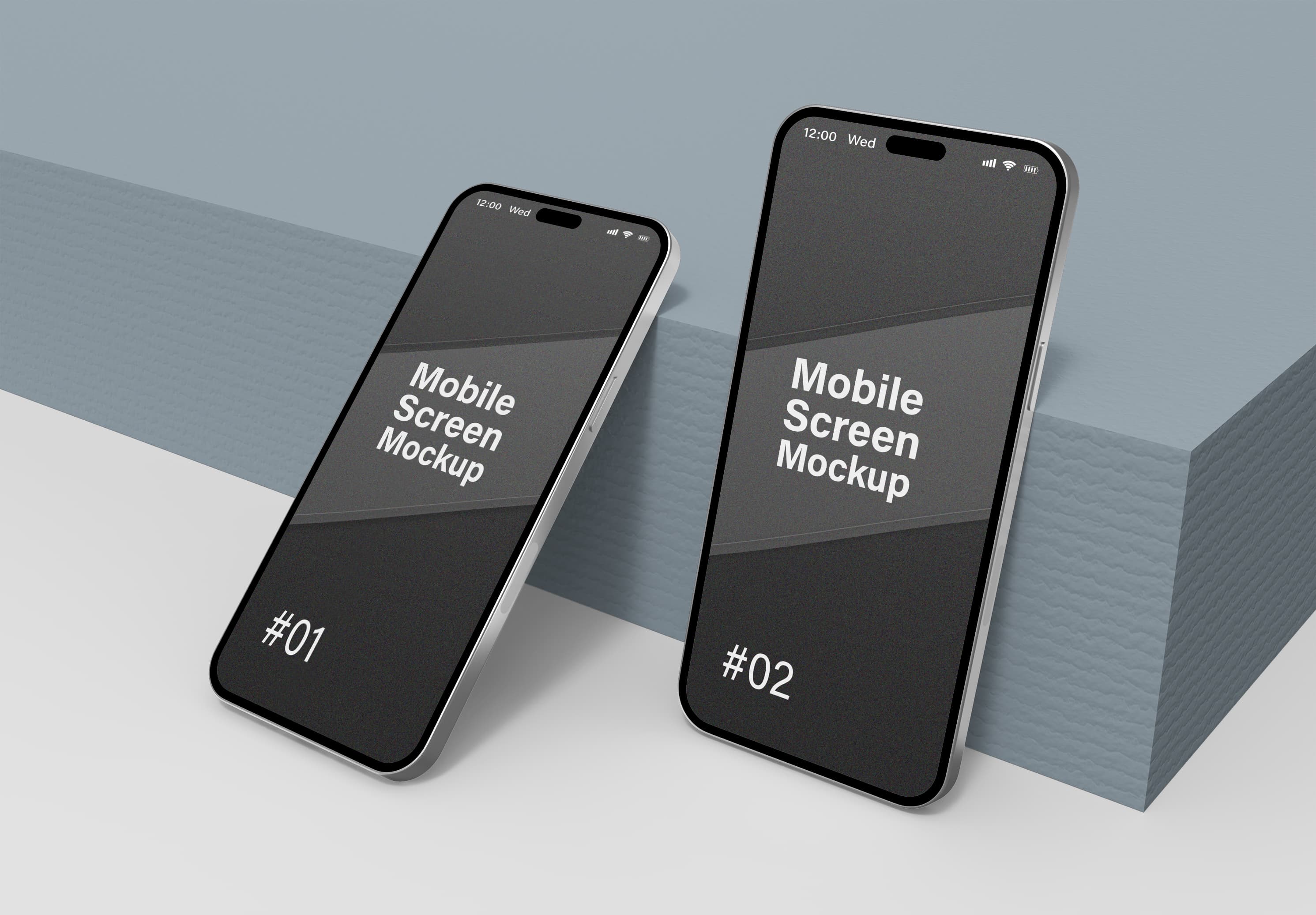 Dual Mobile Screen Mockup – Sleek iPhone Presentation for App Flows & UI Designers