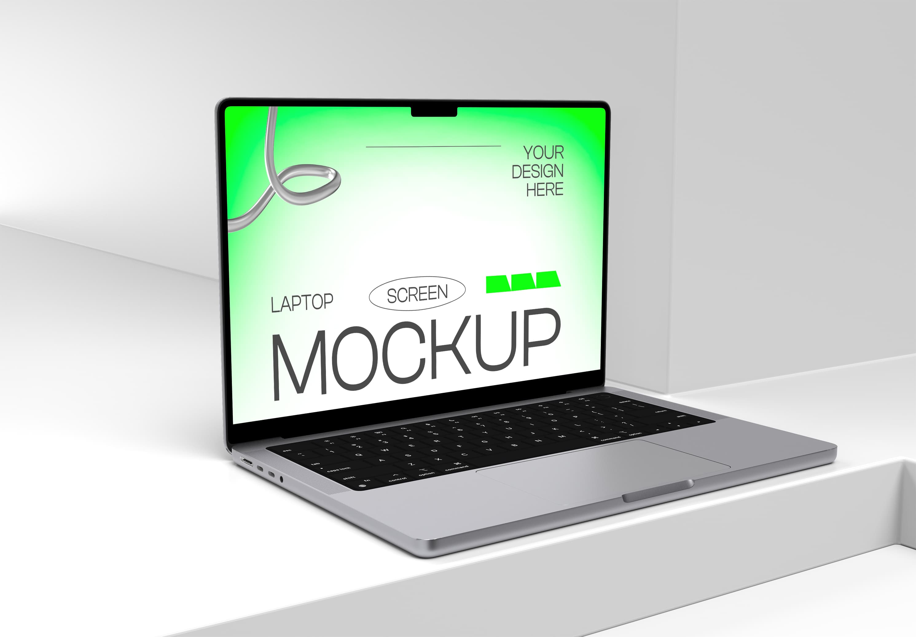 Minimalist Green Gradient Laptop Mockup – Clean & Modern Presentation for Designers & Brands