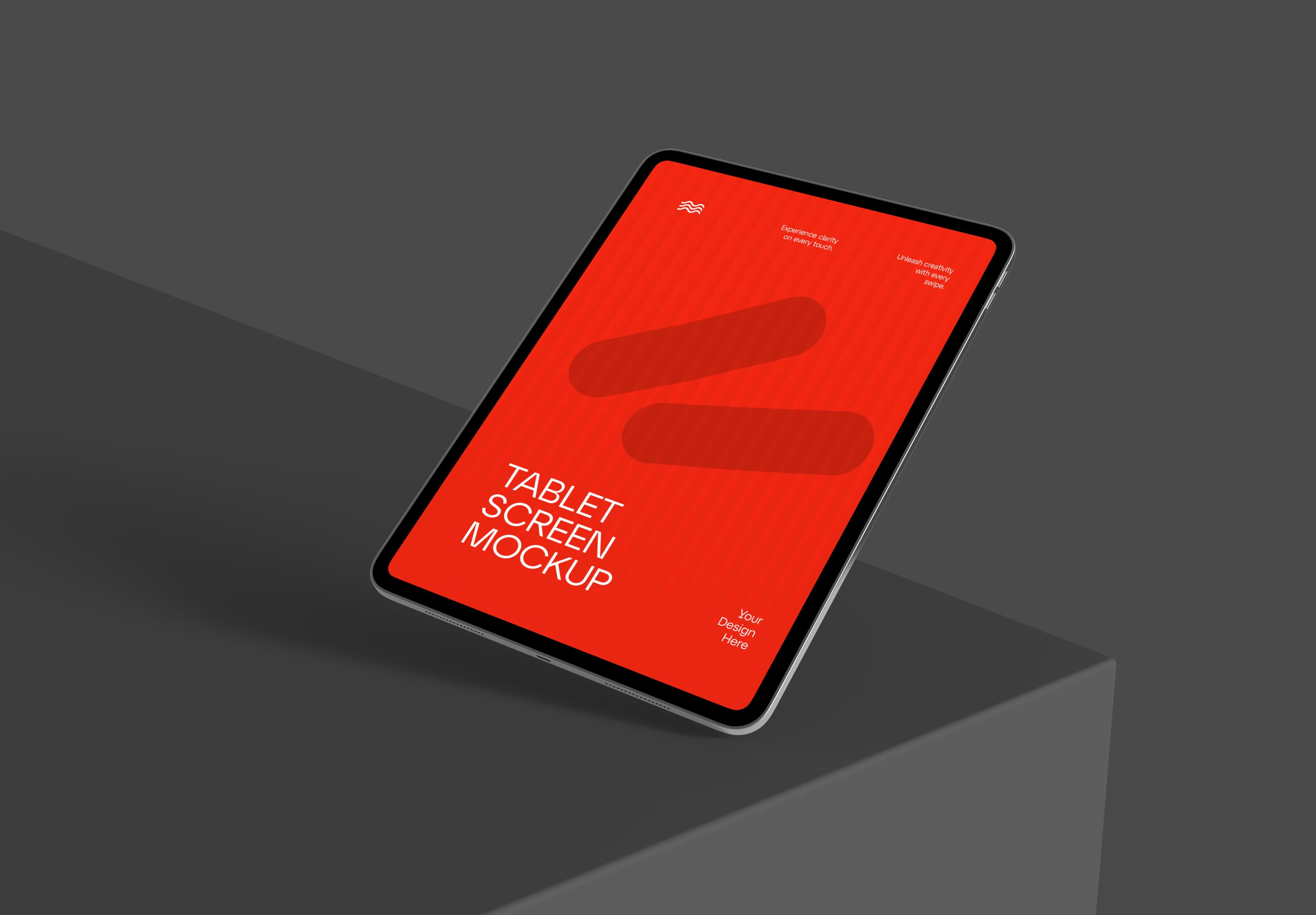 Bold Red iPad Pro Mockup – High Quality Floating Presentation for UI/UX Designers & Brands