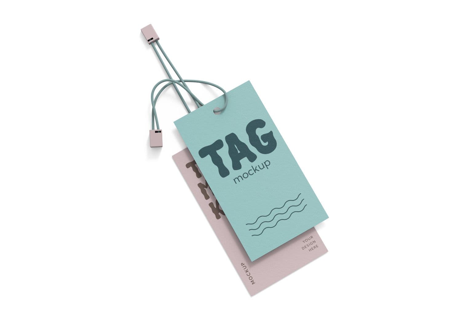 Elegant Product Tag Mockup with Cord & Plastic Fasteners