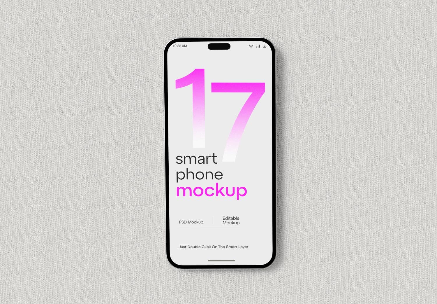 Pink Gradient iPhone 17 Mockup on Textured White Background