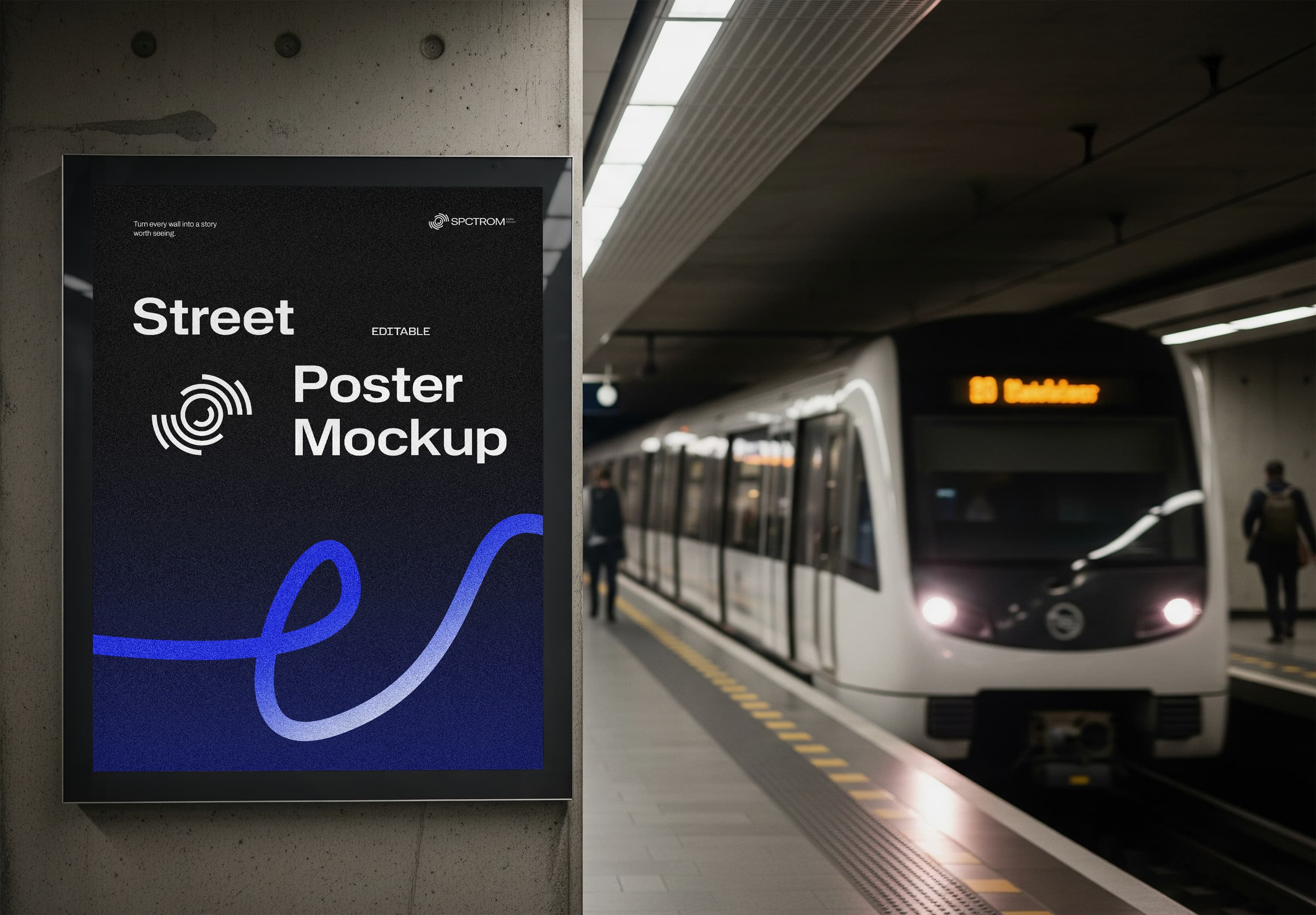 Subway Station Poster Mockup - Realistic Urban Advertising Template