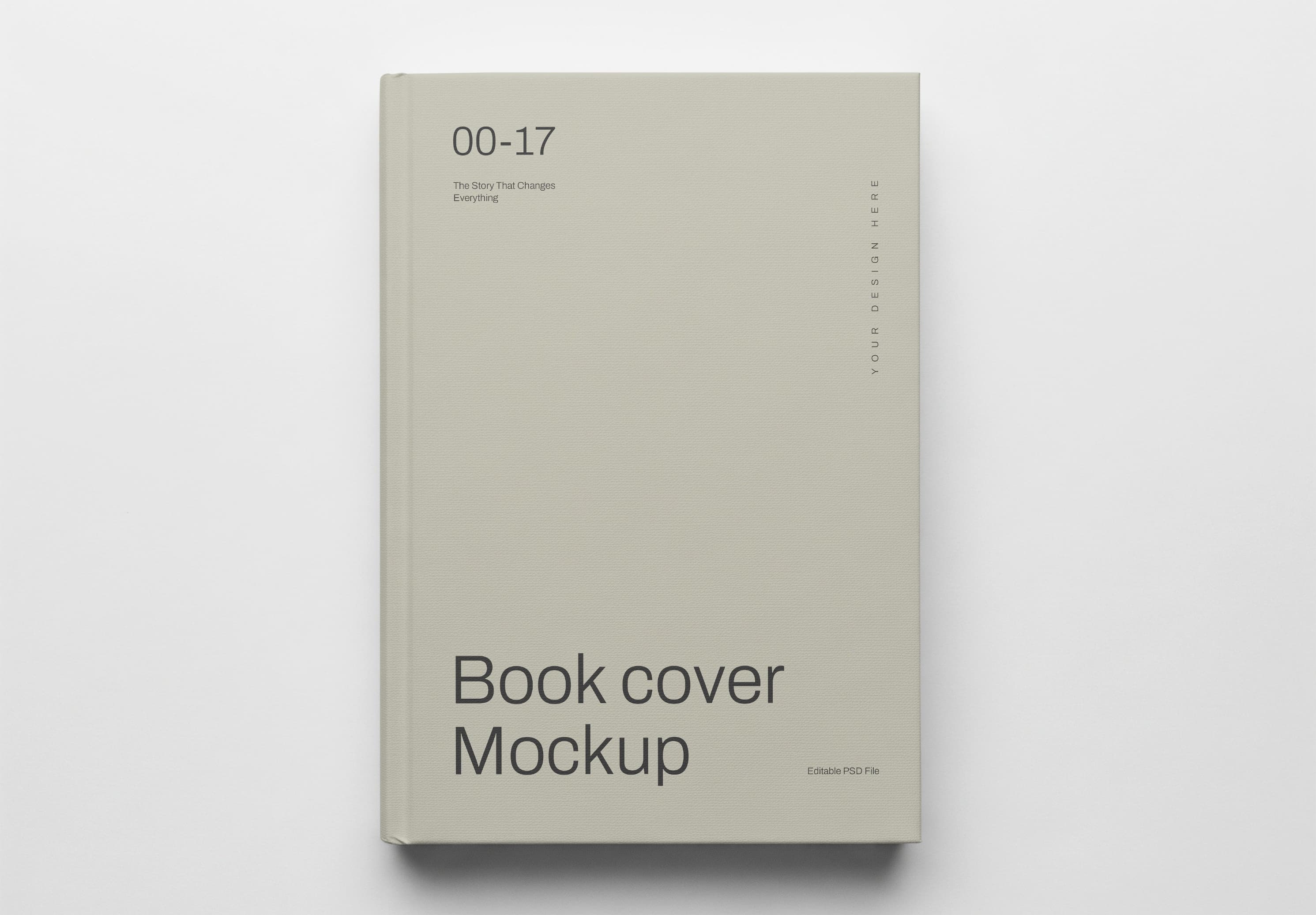 Minimalist Book Cover Mockup - Editable Hardback Design Template
