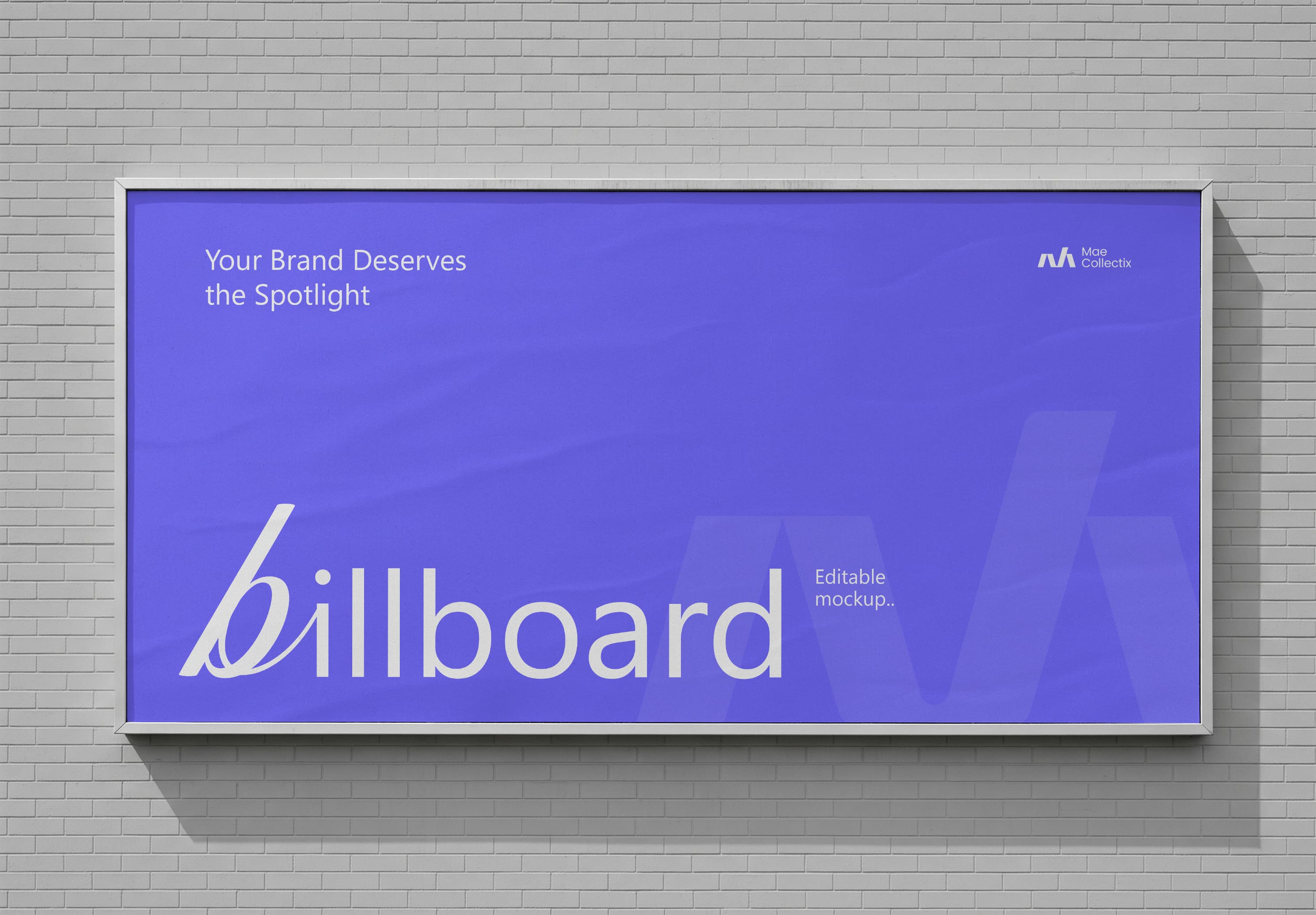 Wall-Mounted Billboard Mockup - Purple Urban Advertising Template
