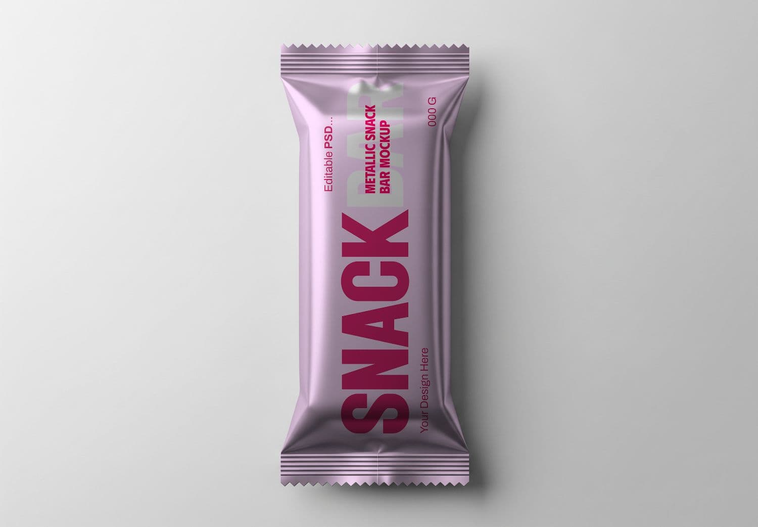Metallic Snack Bar Mockup - Editable Packaging Design Template