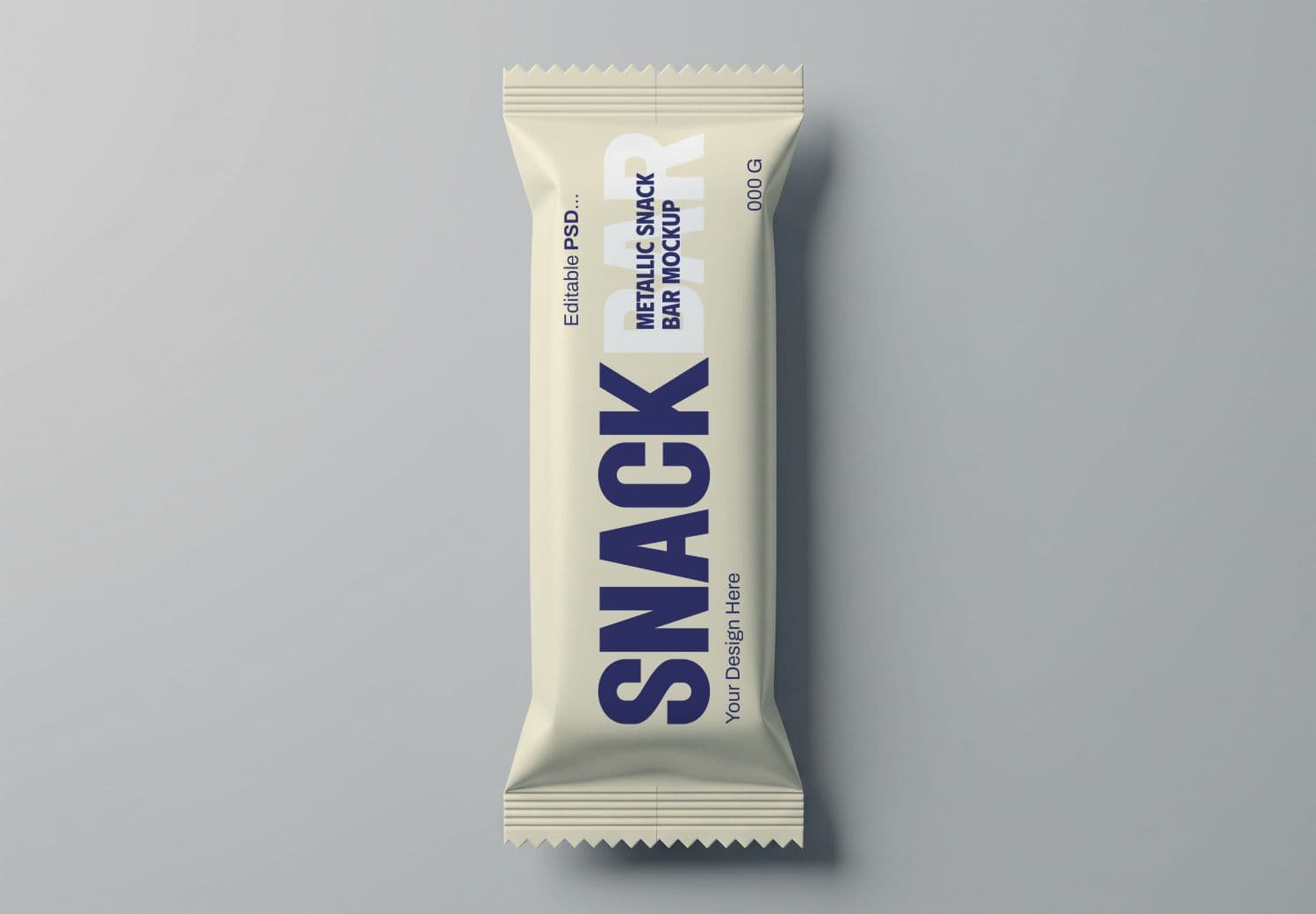 Cream Snack Bar Mockup - Minimalist Packaging Design Template