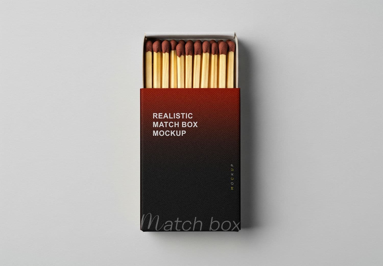 Realistic Match Box Mockup - High Quality Packaging Design Template