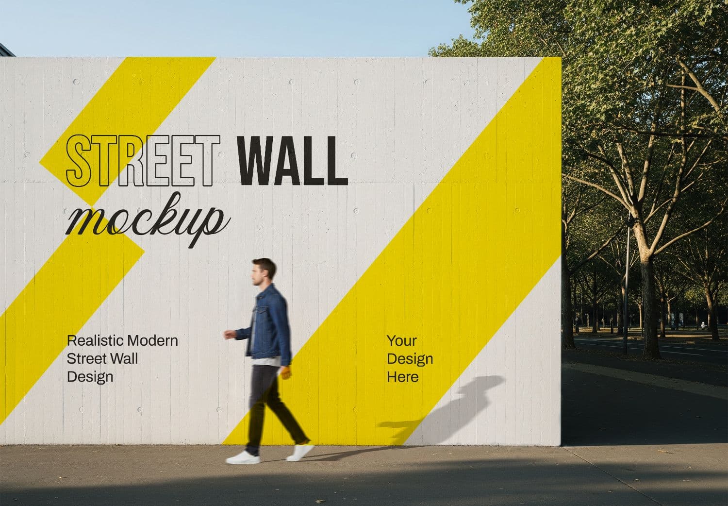 Street Wall Mockup - Realistic Urban Outdoor Advertising Template