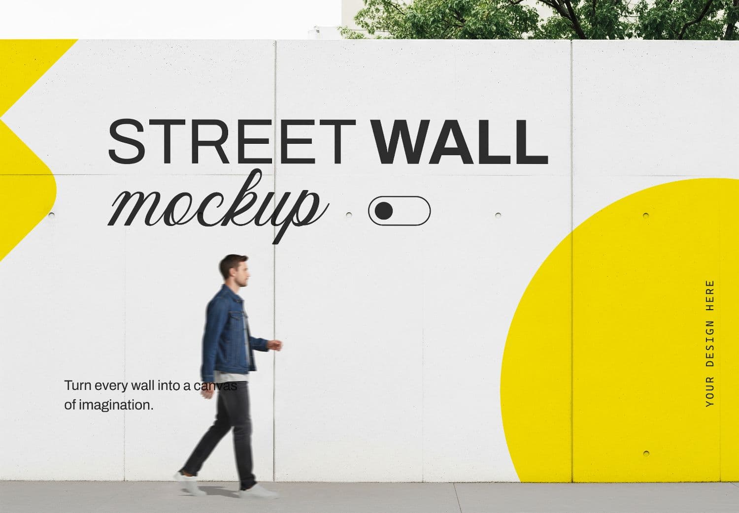 Street Wall Mockup - Realistic Urban Canvas Template