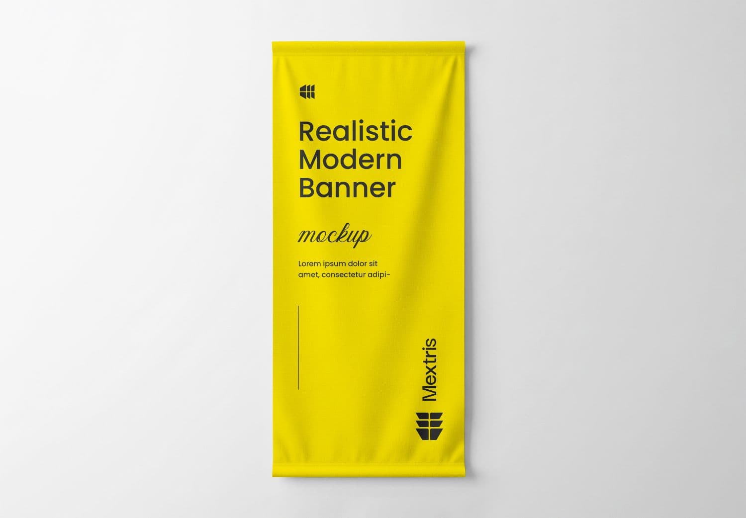 Yellow Vertical Banner Mockup - Realistic Modern Design Template