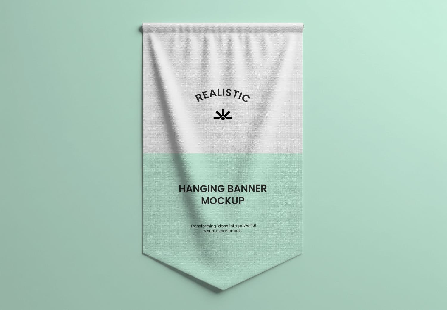 Hanging Banner Mockup - Realistic Vertical Pennant Template