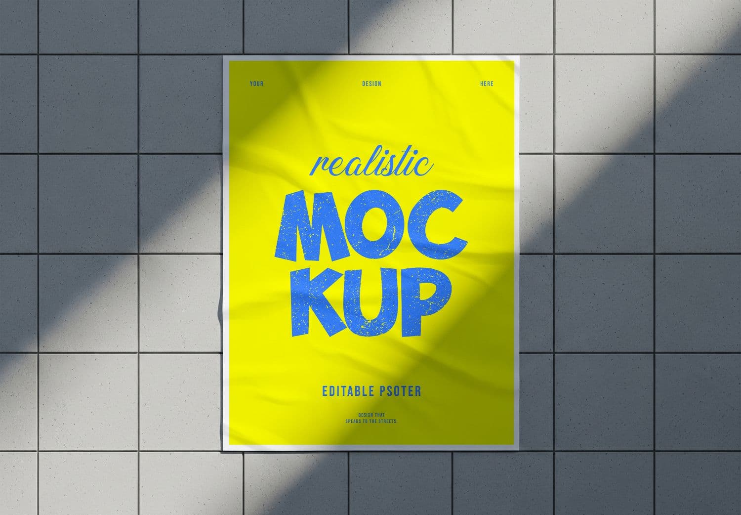Wall Poster Mockup - Realistic Urban Street Art Template