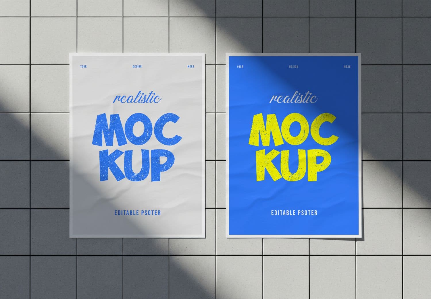 Realistic Poster Mockup for Wall Displays - Editable PSD Template