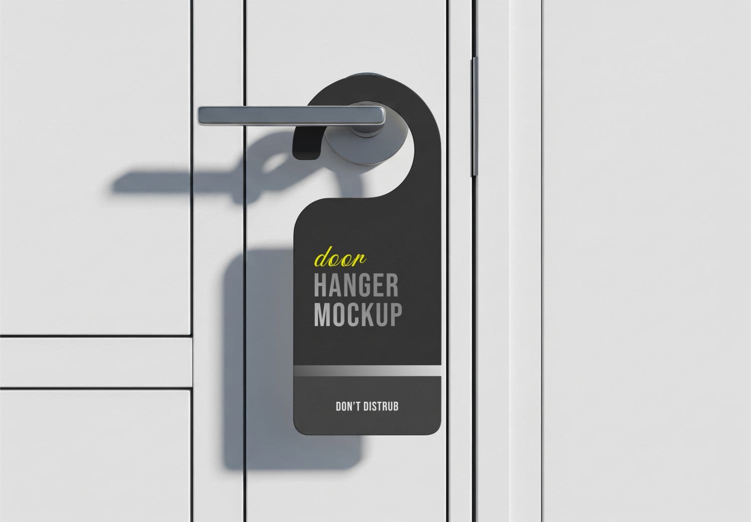 Minimalist Door Hanger Mockup – Editable PSD for Luxury Hotels & Modern Brands