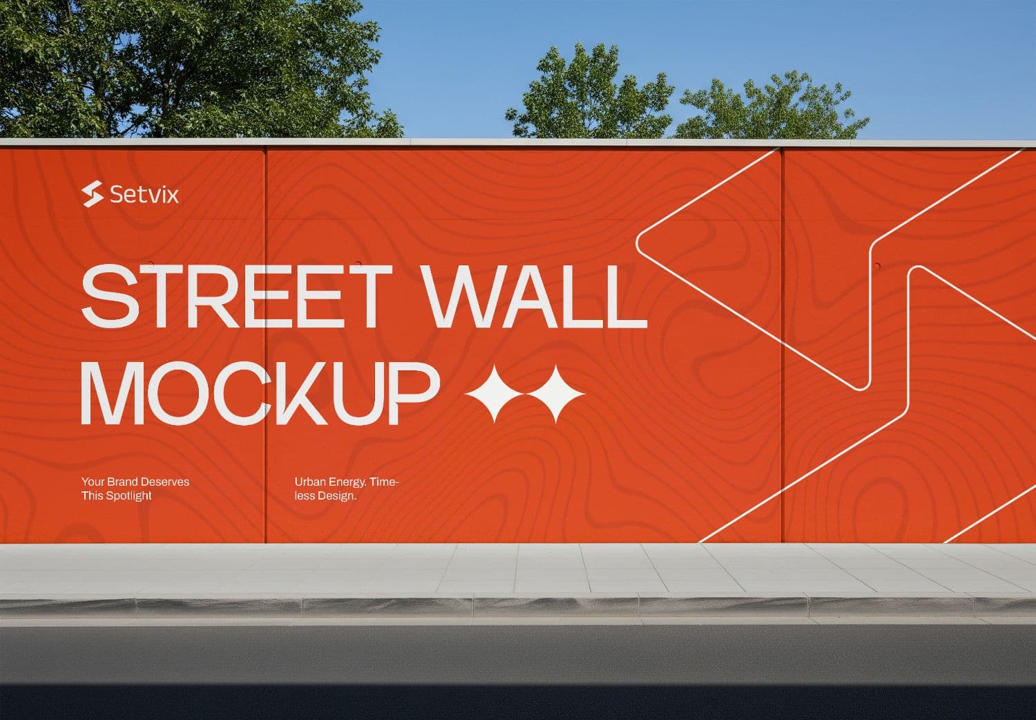 Bold Orange Street Wall Mockup – Editable PSD for Urban Branding & Outdoor Campaigns