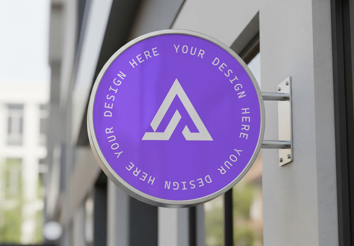Realistic Round Wall Sign Mockup – Editable PSD for Modern Branding & Storefronts