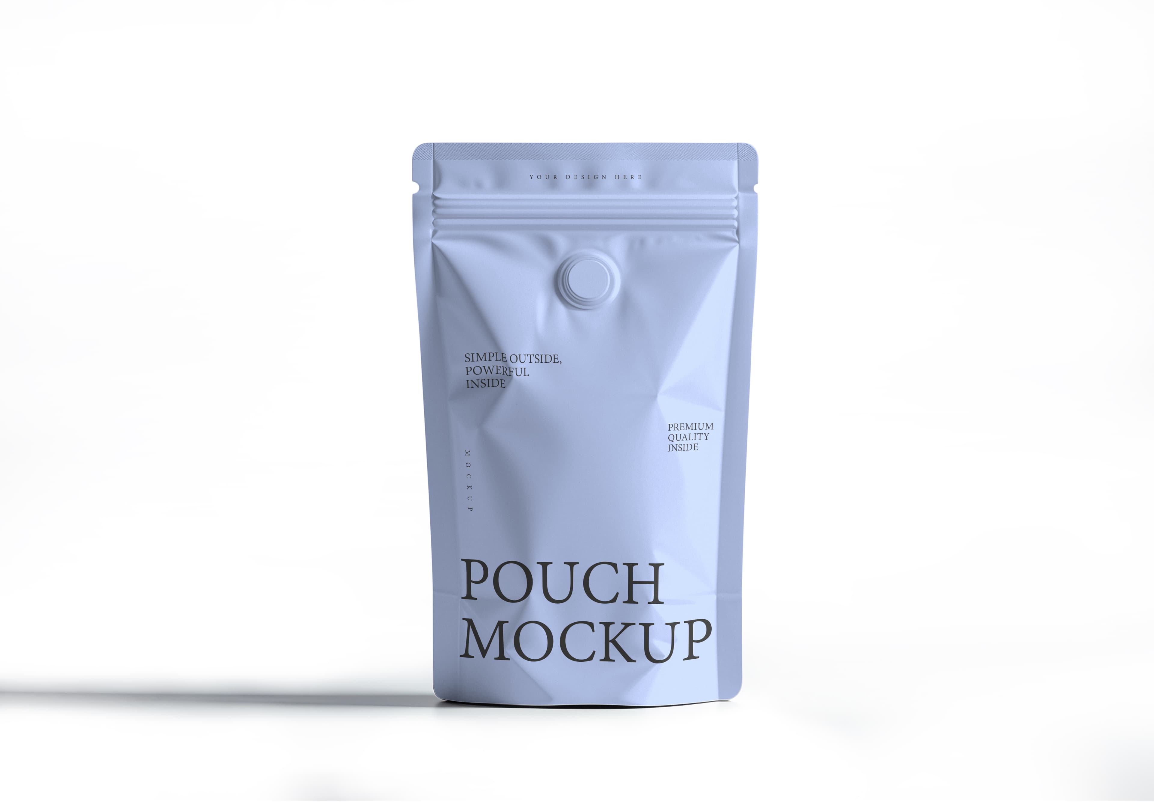 Light Blue Vertical Pouch Mockup - Minimalist Packaging Design
