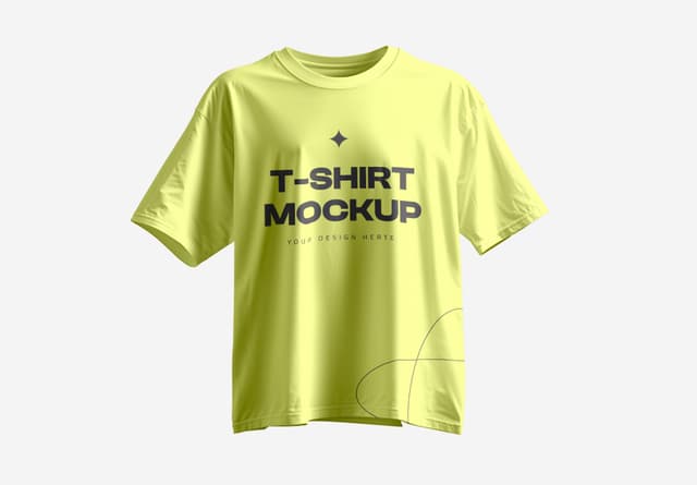 Light Yellow T-Shirt Mockup with Decorative Elements