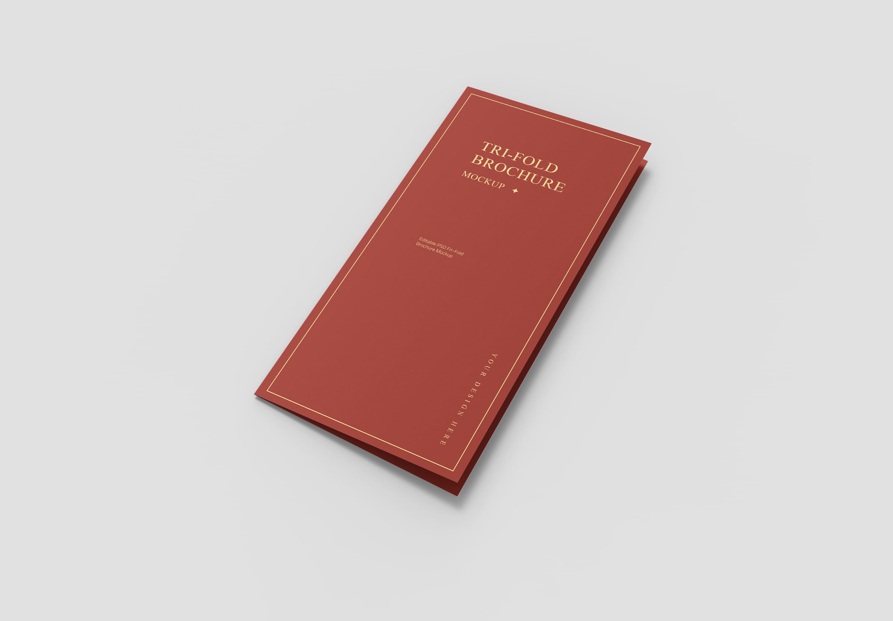 Elegant Tri-Fold Brochure Mockup – Editable PSD with Minimalist Design