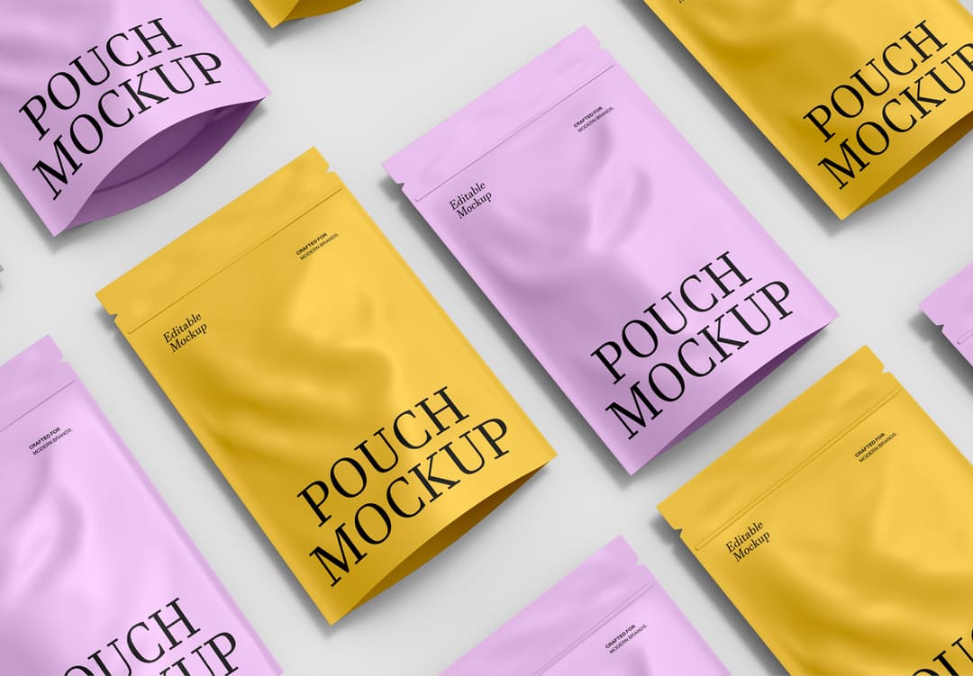 Flat Lay Pouch Mockup – Branding Ready