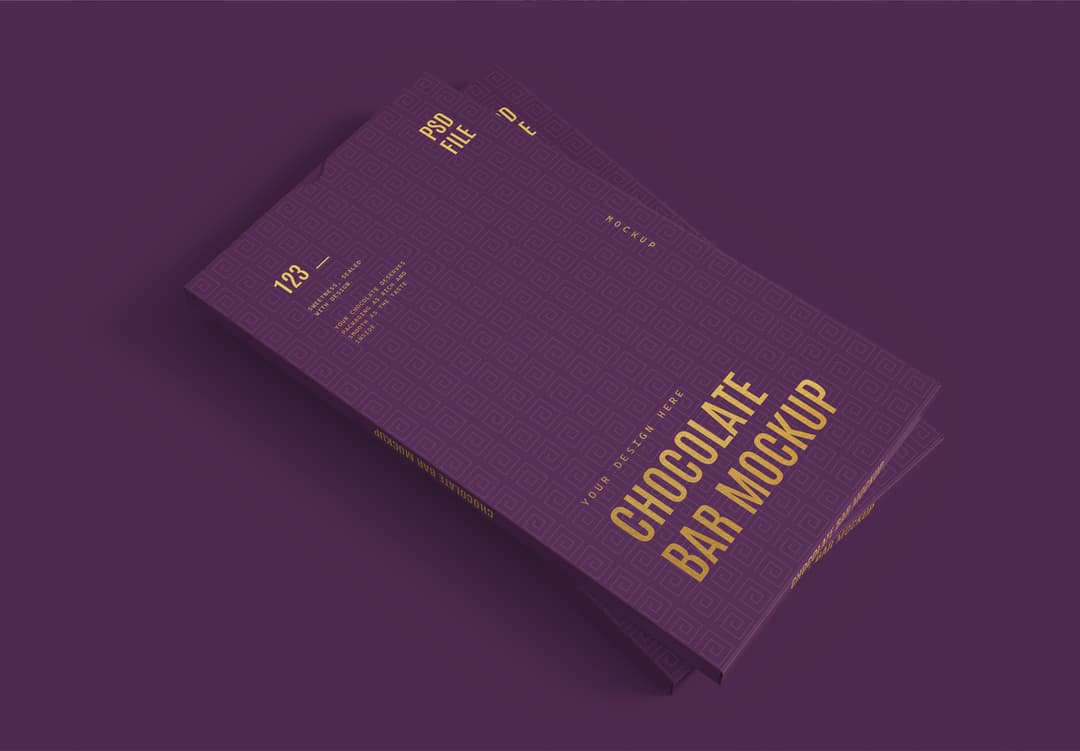 Flat Lay Chocolate Bar Mockup – Packaging Design Showcase