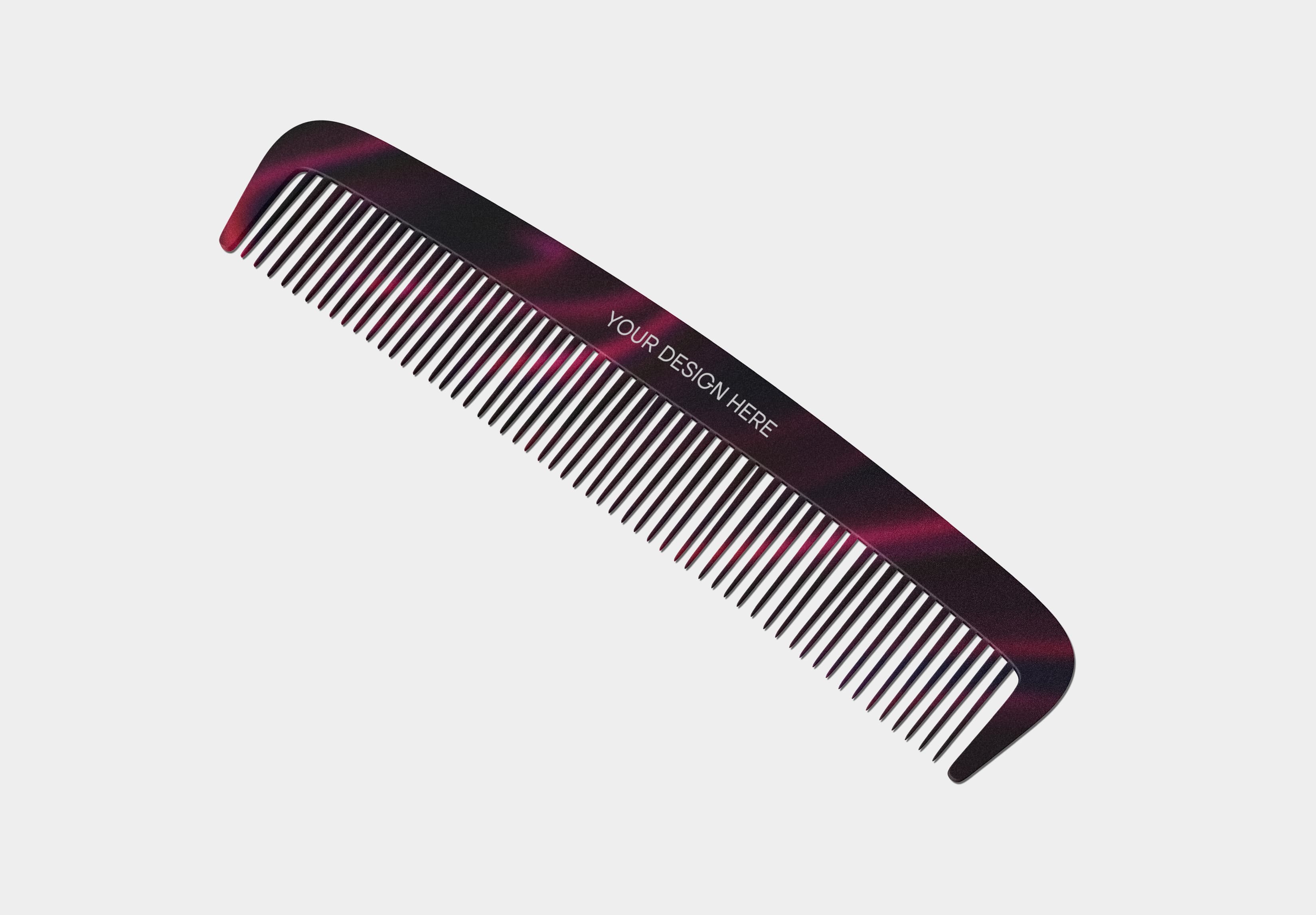 Stylish Hair Comb Mockup – Gradient Purple & Black Design with Customizable Branding