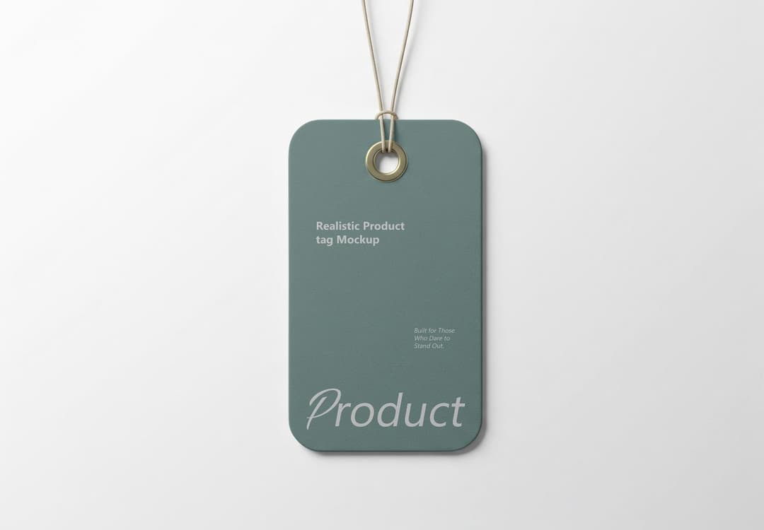 Sage Green Product Tag Mockup with Twine