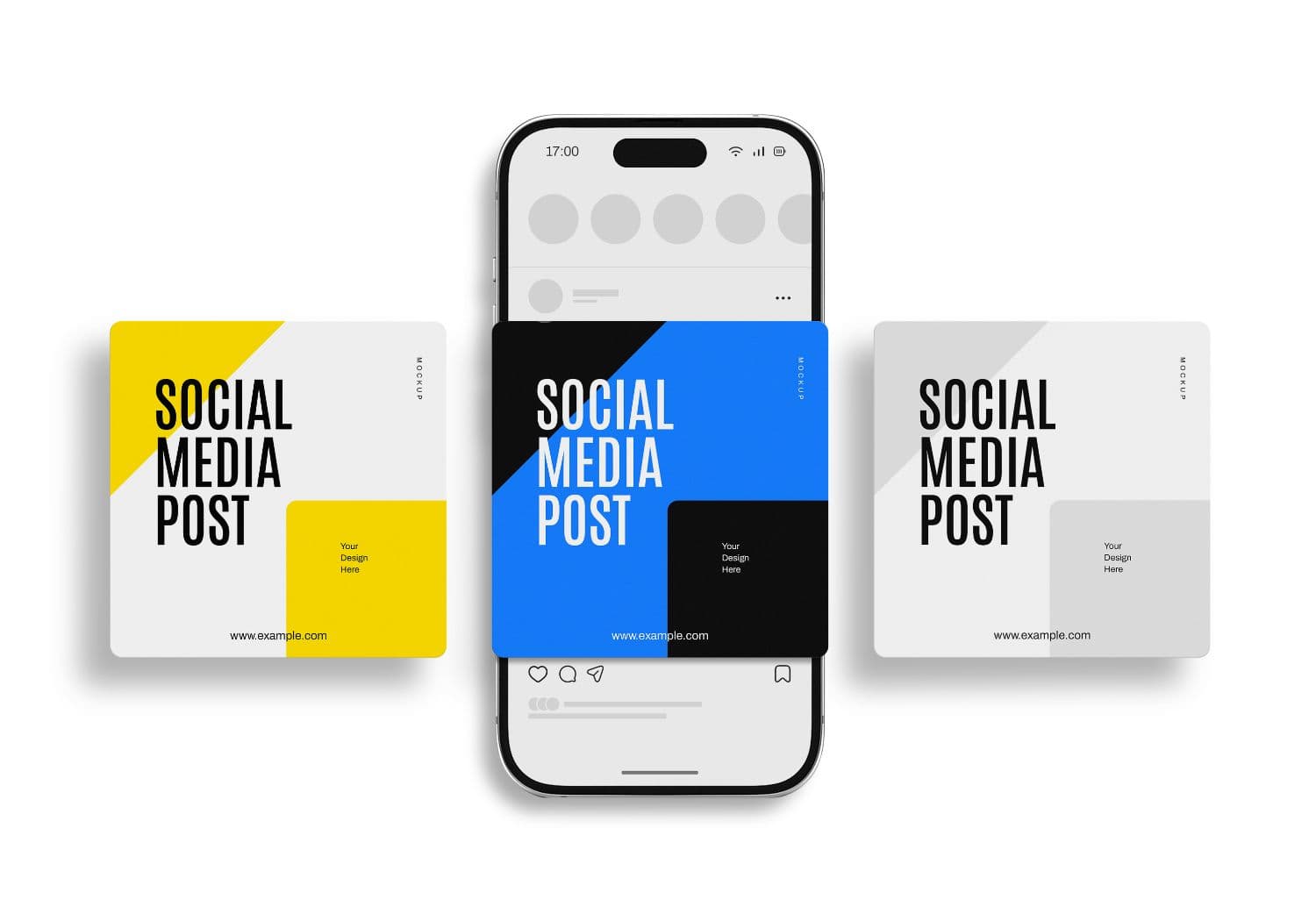 Free iPhone Social Media Post Mockup for Instagram Design