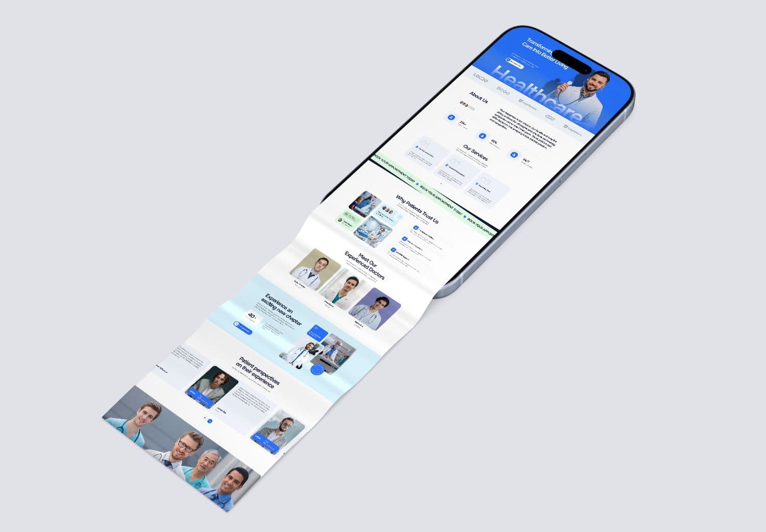 Long Scroll Mobile Website Mockup