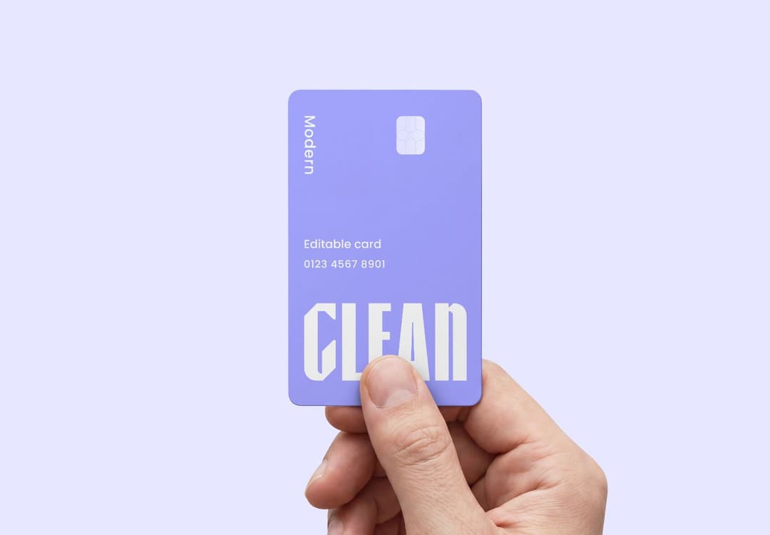 Hand Holding Credit Card Mockup