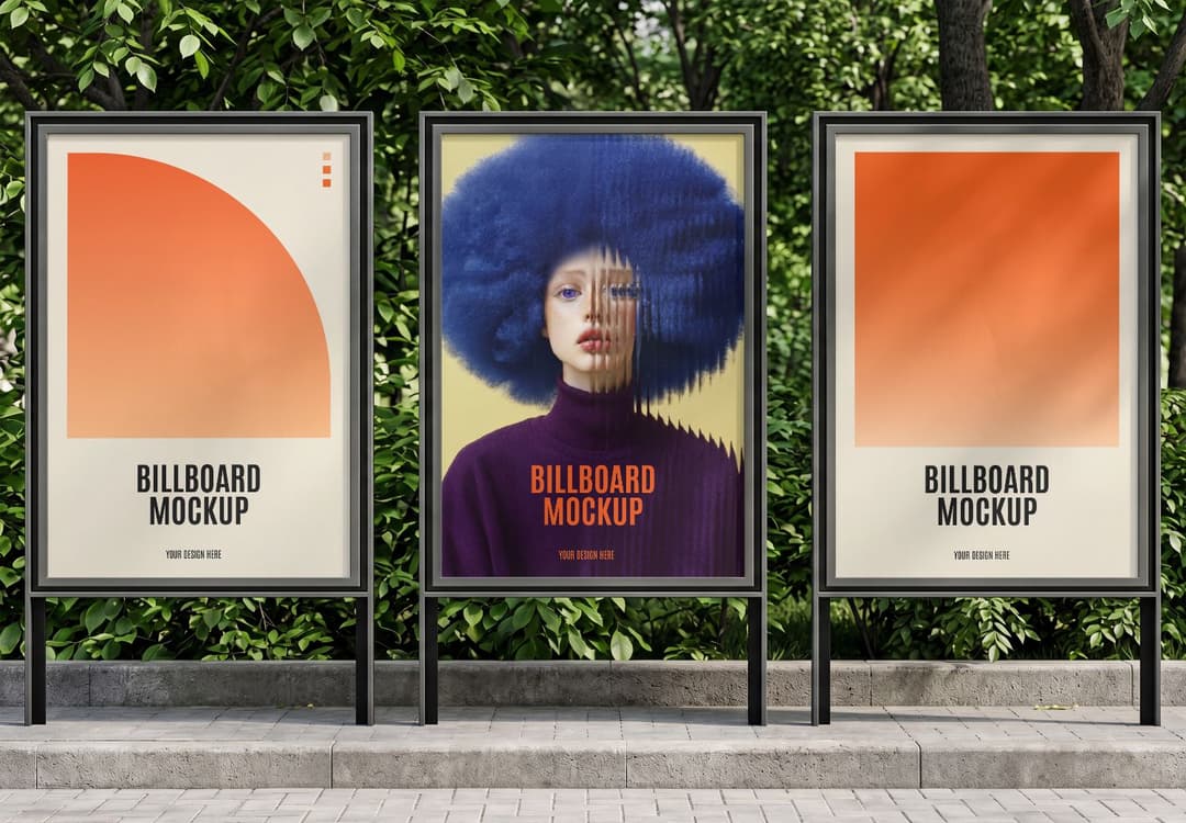 Triple Billboard Mockup