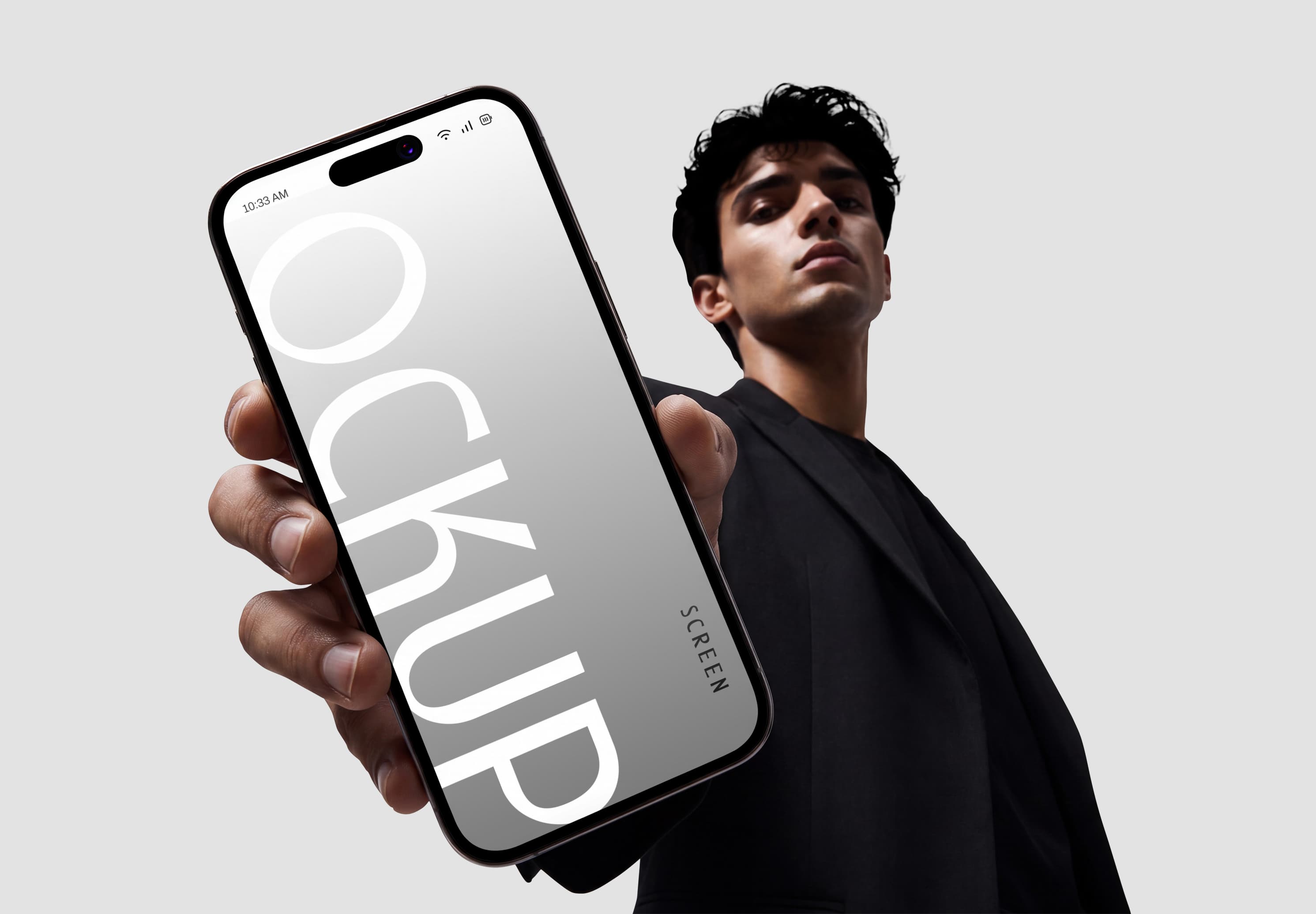 Handheld Smartphone Screen Mockup