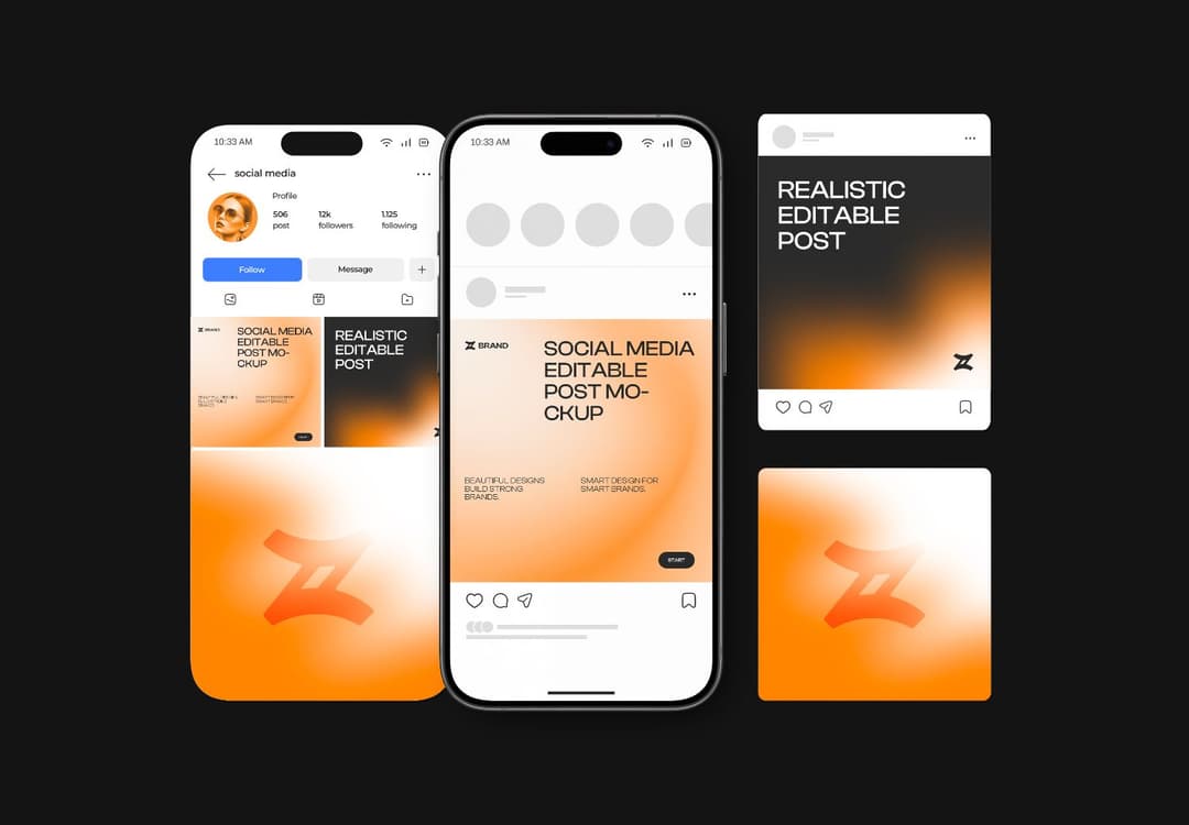 Realistic Social Media Post Mockup