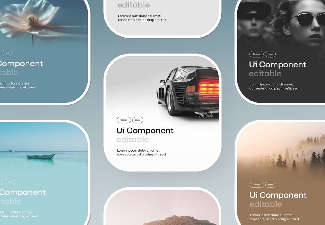 Modern UI Component Card Mockup