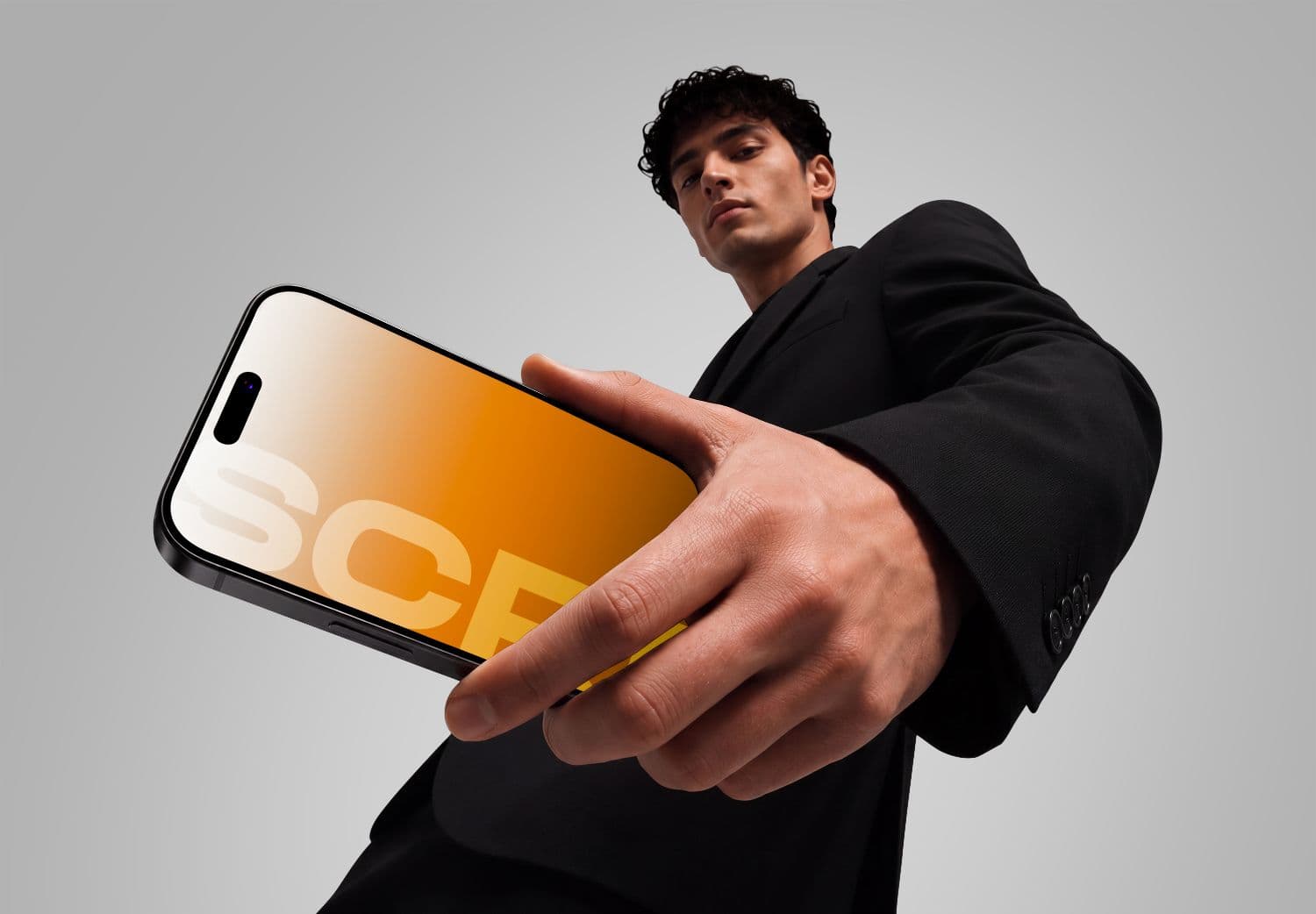 Creative Smartphone Screen Mockup with Hand for Digital Branding Showcase