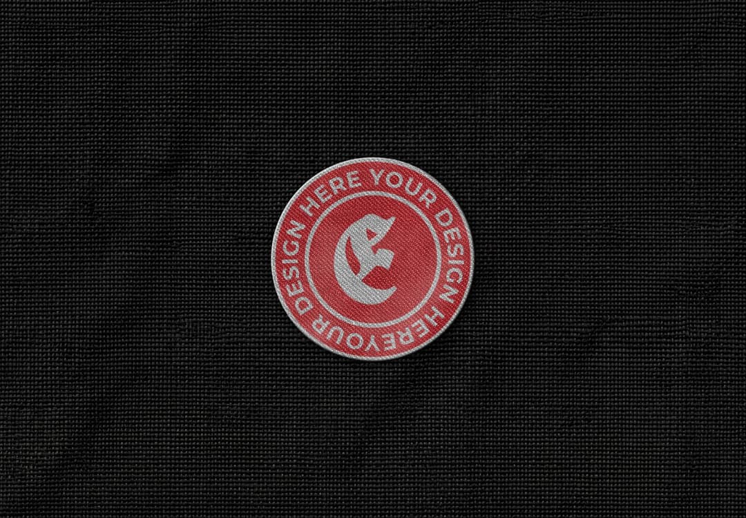 Embroidered Badge Mockup for Apparel Logo and Patch Designs