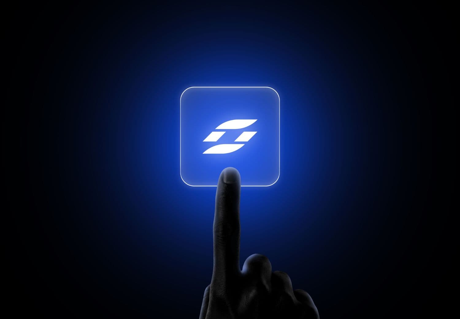 Glowing Logo Mockup with Finger Touch