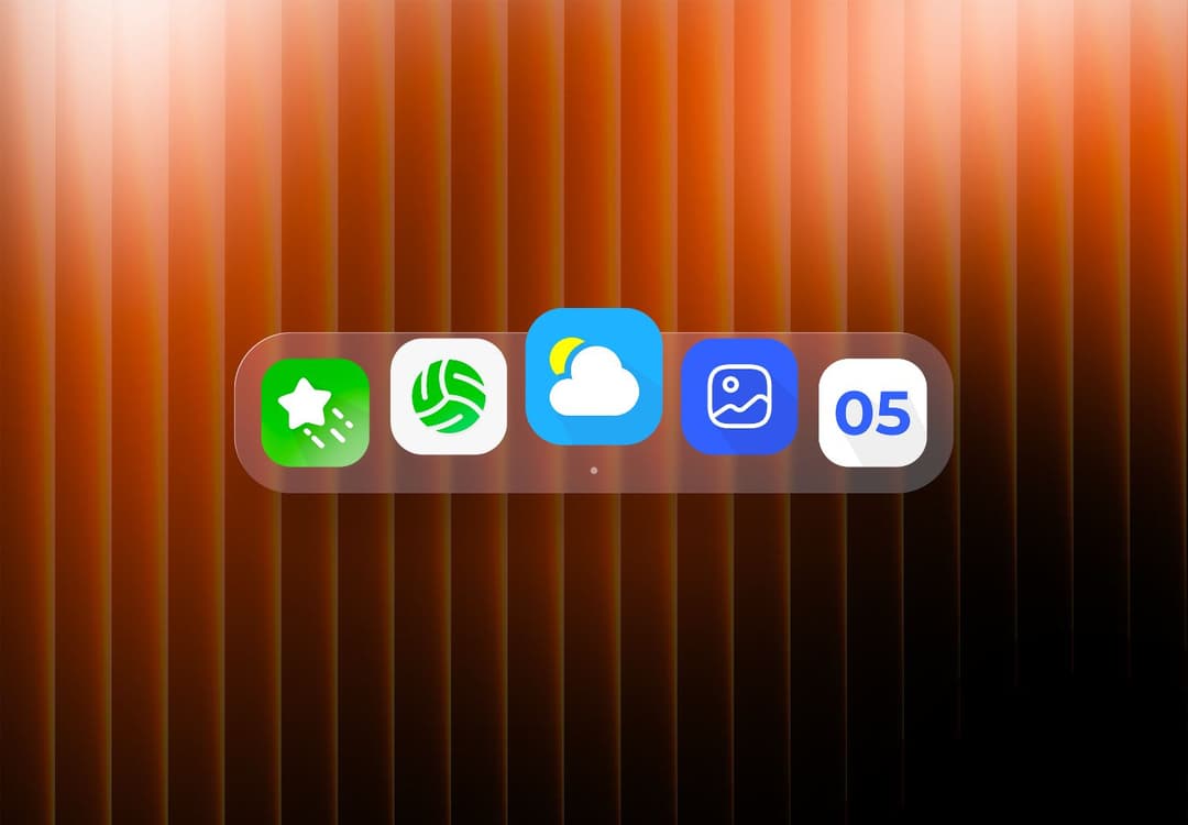 Floating App Icon Bar Mockup with Colorful Mobile Interface