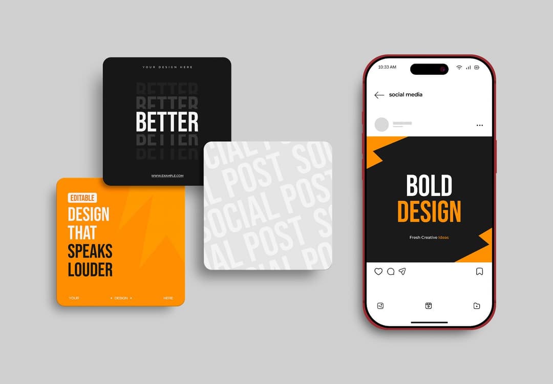 Modern Social Post Mockup for Smartphone and Digital Branding