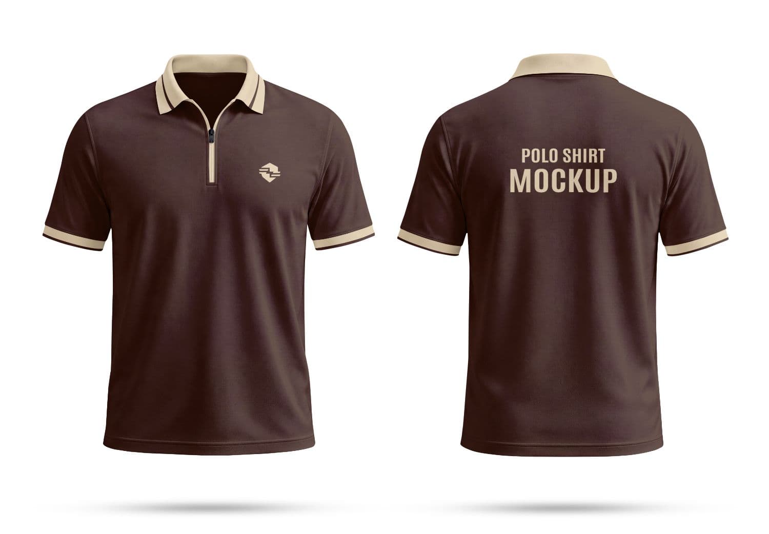 Floating Polo Shirt Mockup for Front and Back Apparel Branding