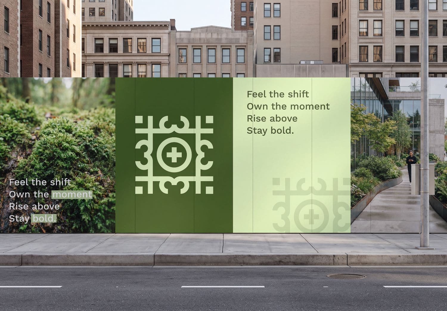 Realistic City Wall Mockup with Large Outdoor Poster Display