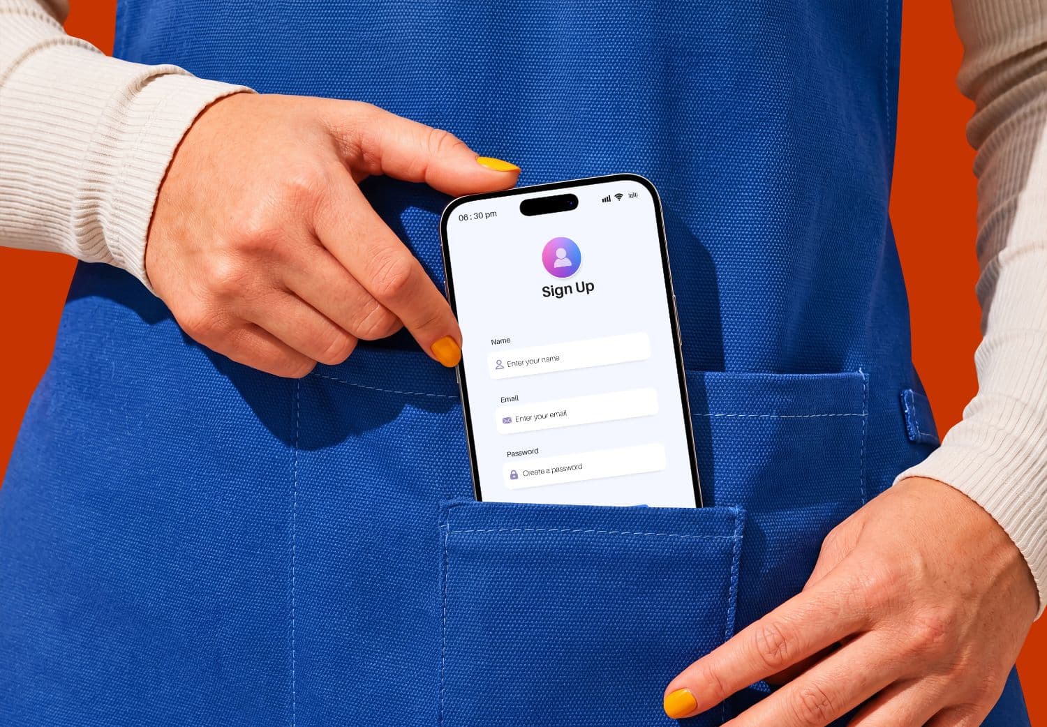 Mobile Phone Pocket Mockup for App Interface and Branding Design
