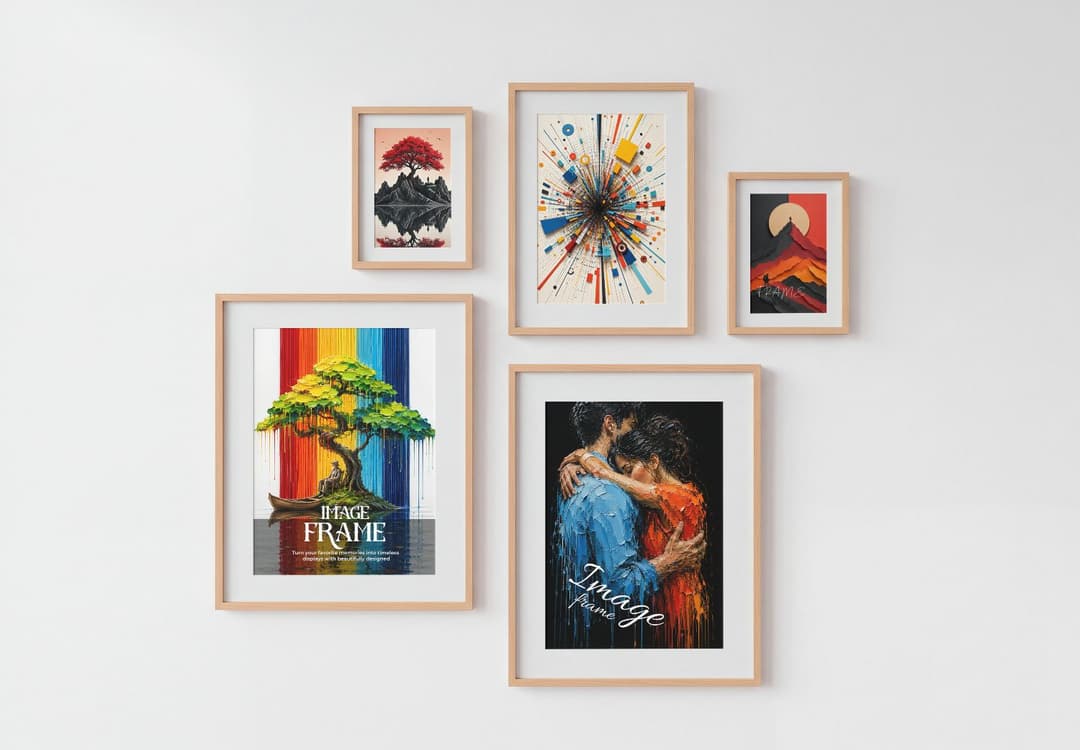 Multiple Picture Frame Mockup for Art Prints and Wall Decor