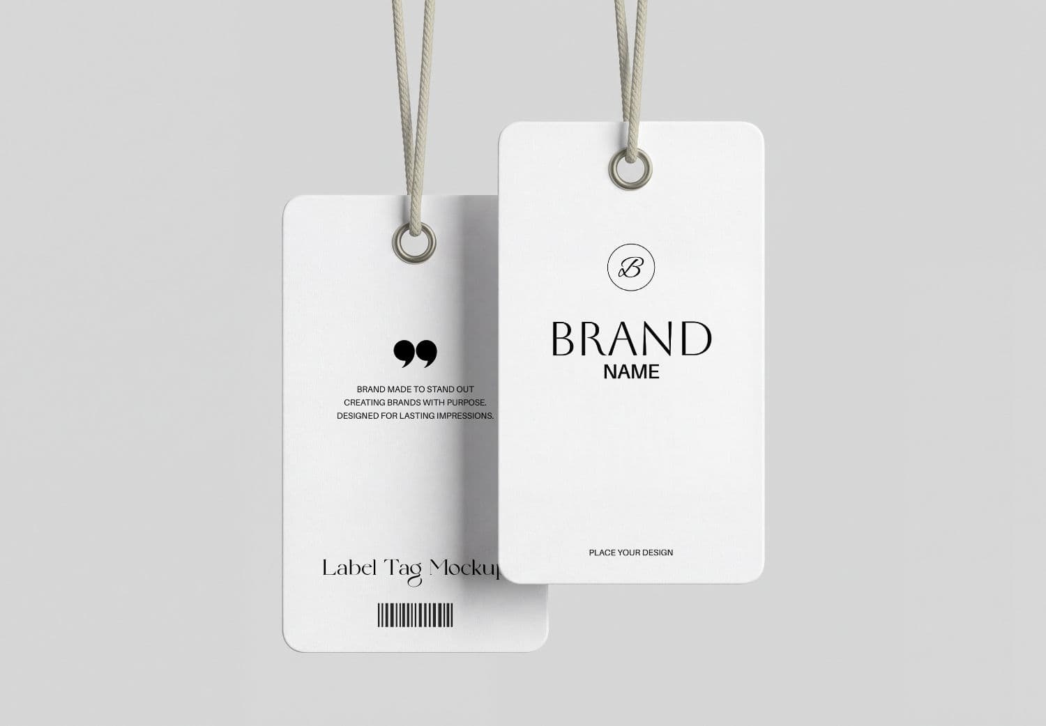 Hanging Clothing Label Tag Mockup with Dual Tag Presentation