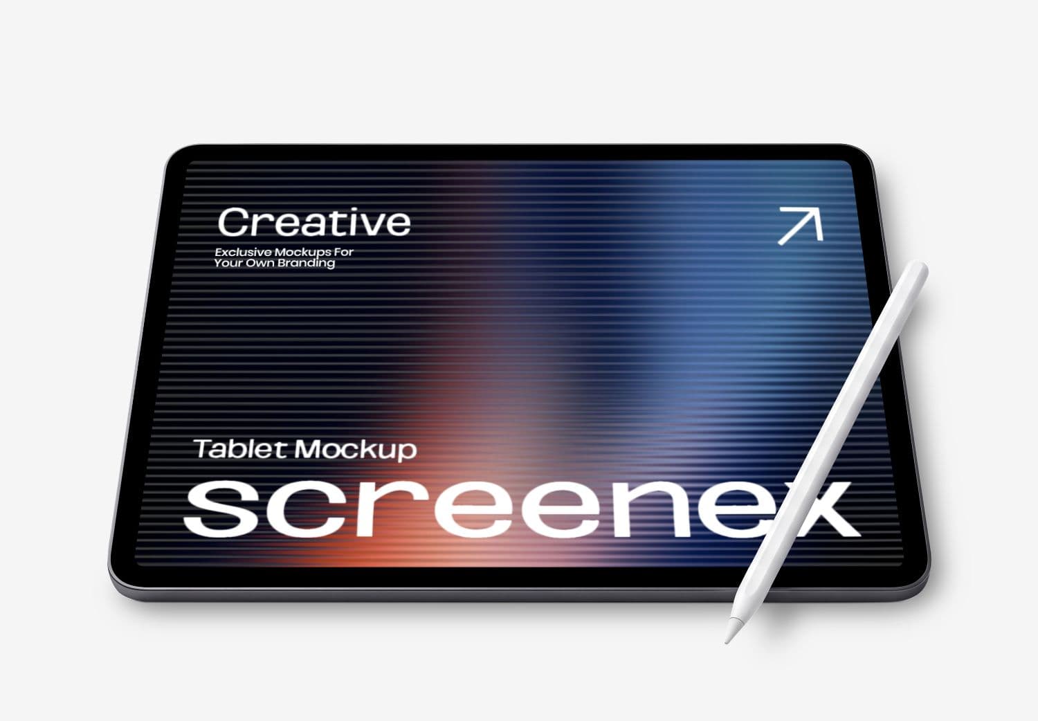 Tablet Screen Mockup with Stylus for UI and App Design