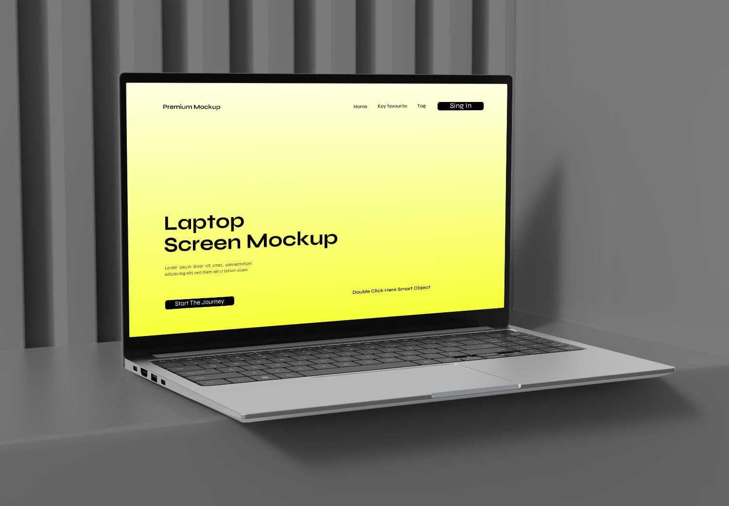 Free Laptop Screen Mockup PSD for Website & UI Showcase