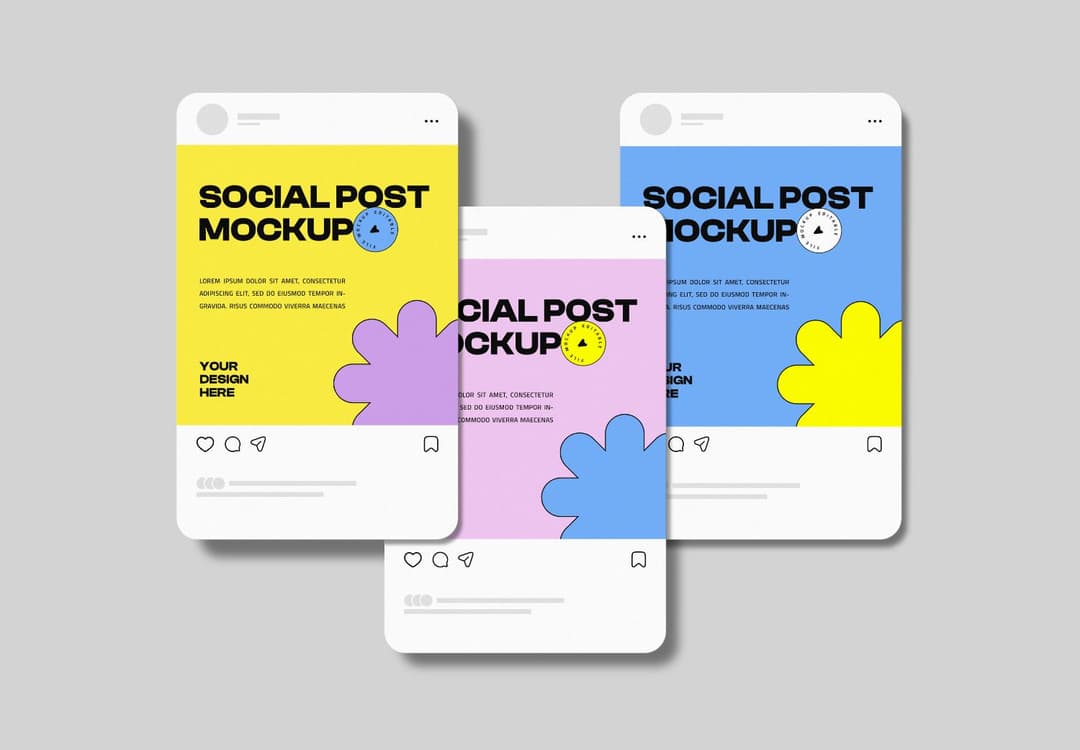Realistic Social Media Post Mockup for Mobile Design Showcase